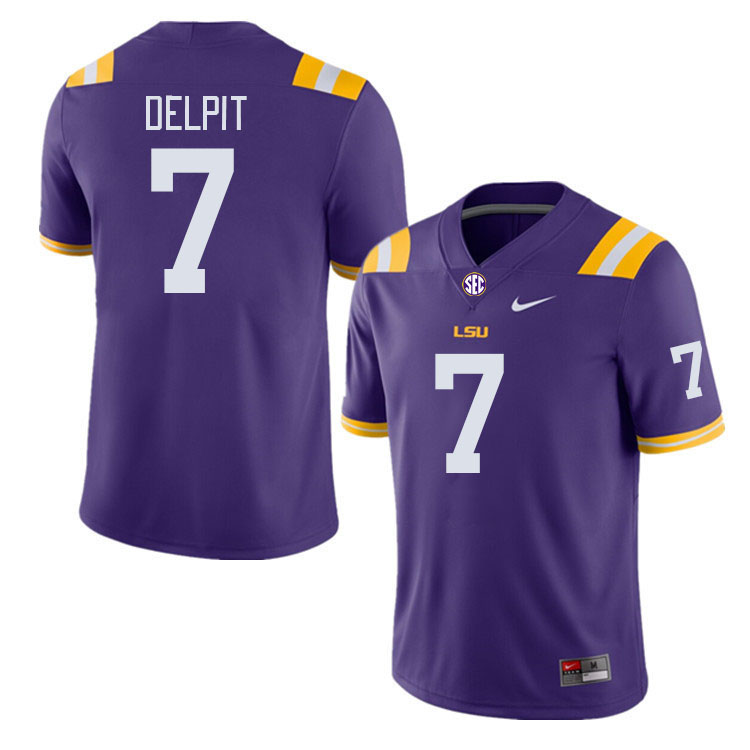 LSU Tigers #7 Grant Delpit College Football Jerseys Stitched Sale-Purple